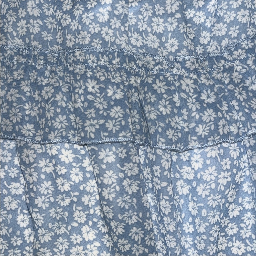 Medium Altar’D State High Rise Ruffle Cottagecore Cute Floral Blue Women's Skirt - Picture 2 of 4